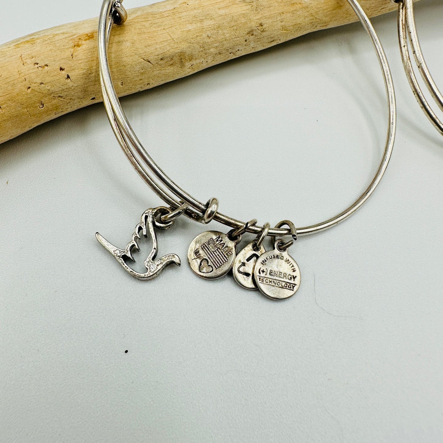 Alex & Ani Bangle Music Note and Dove Bracelet Set