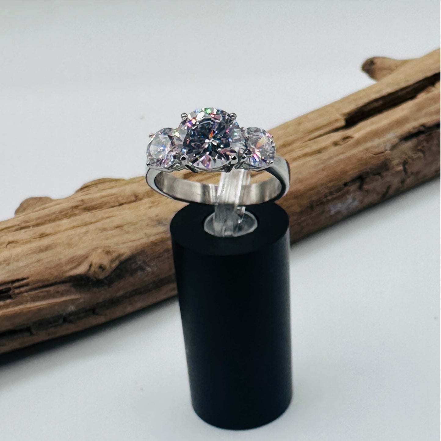 High polished Stainless Steel CZ Ring