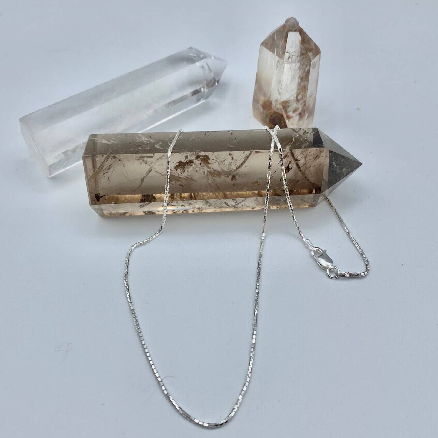 925 Sterling Silver 16" Diamond Cut Box Chain