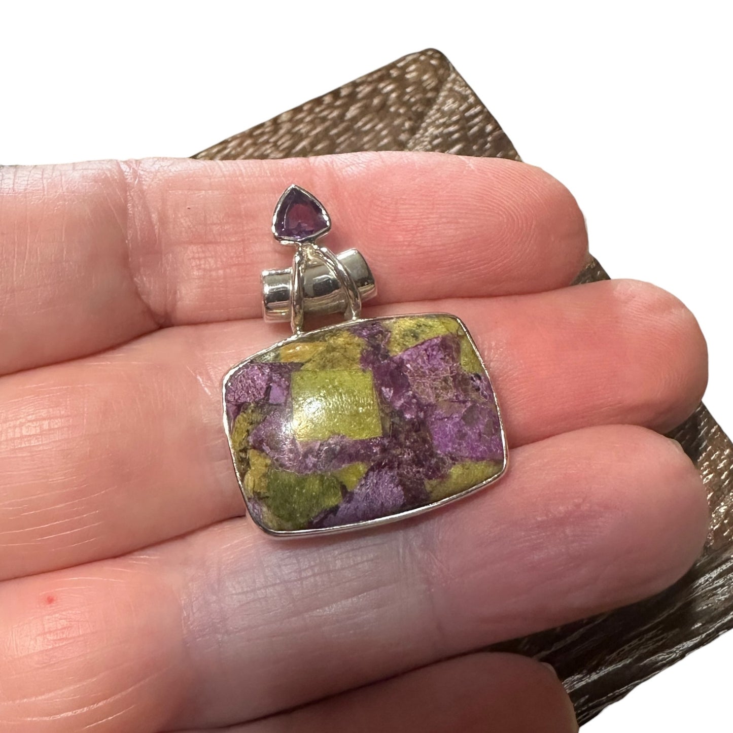 925 Sterling Silver Atlantis & Amethyst Pendant-Natural Gemstone