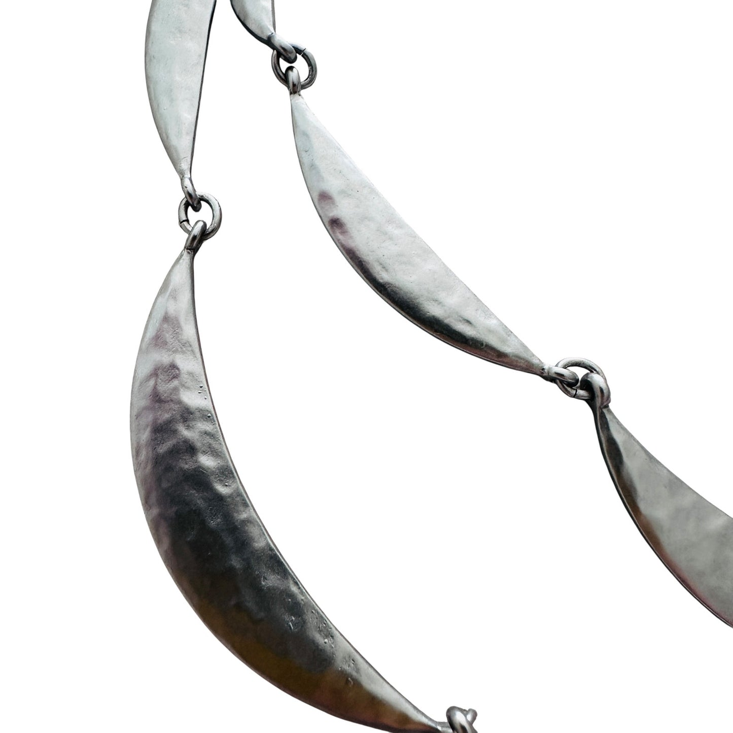 Lane Bryant Hammered Hammered Metal Double Strand Necklace/Yellow Glass Accents