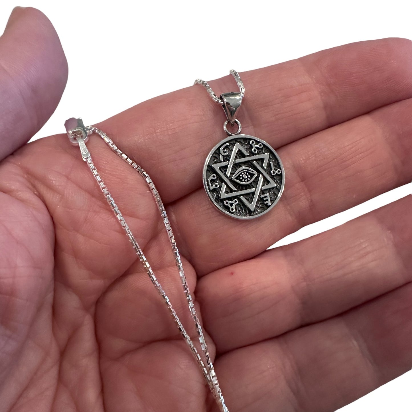 Star Of David Evil Eye Protection Necklace