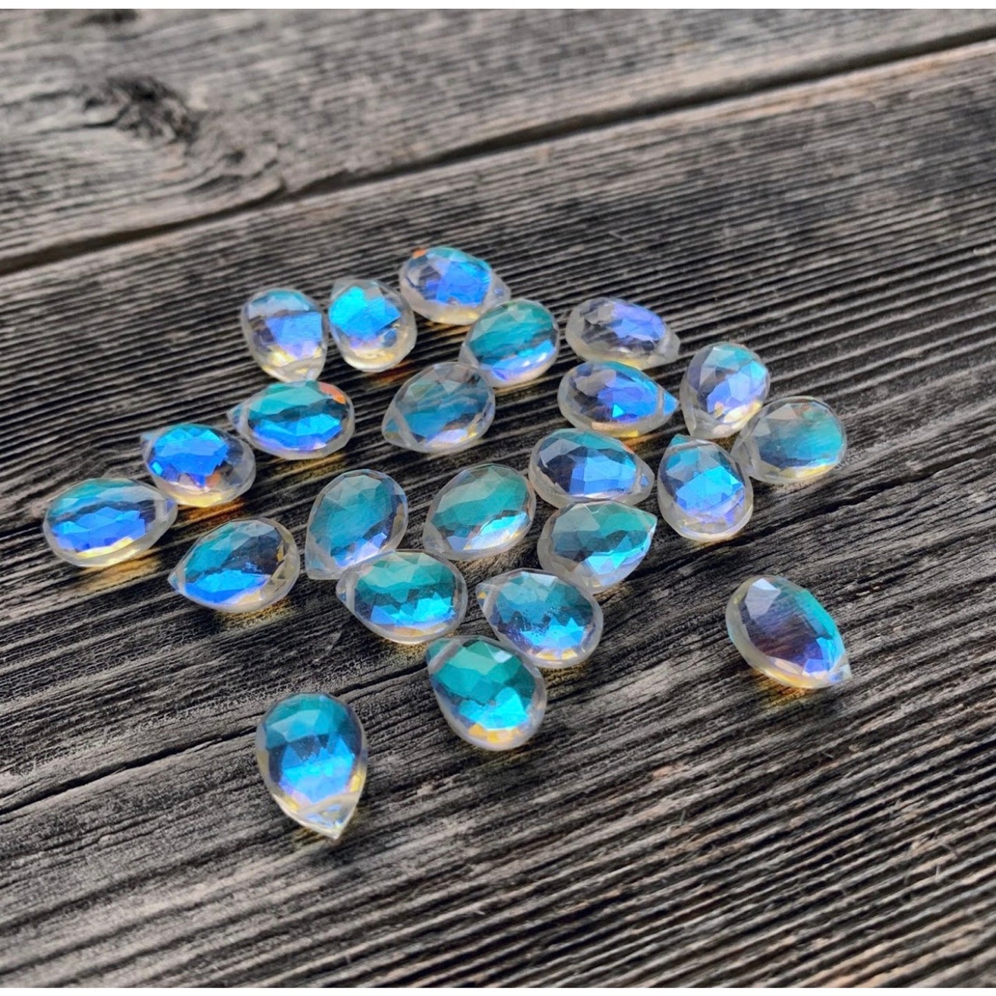 Hydroquartz Mystic Rainbow Faceted Teardrop Cord Necklace