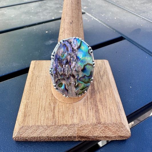 Abalone Sterling Silver Plated Ring