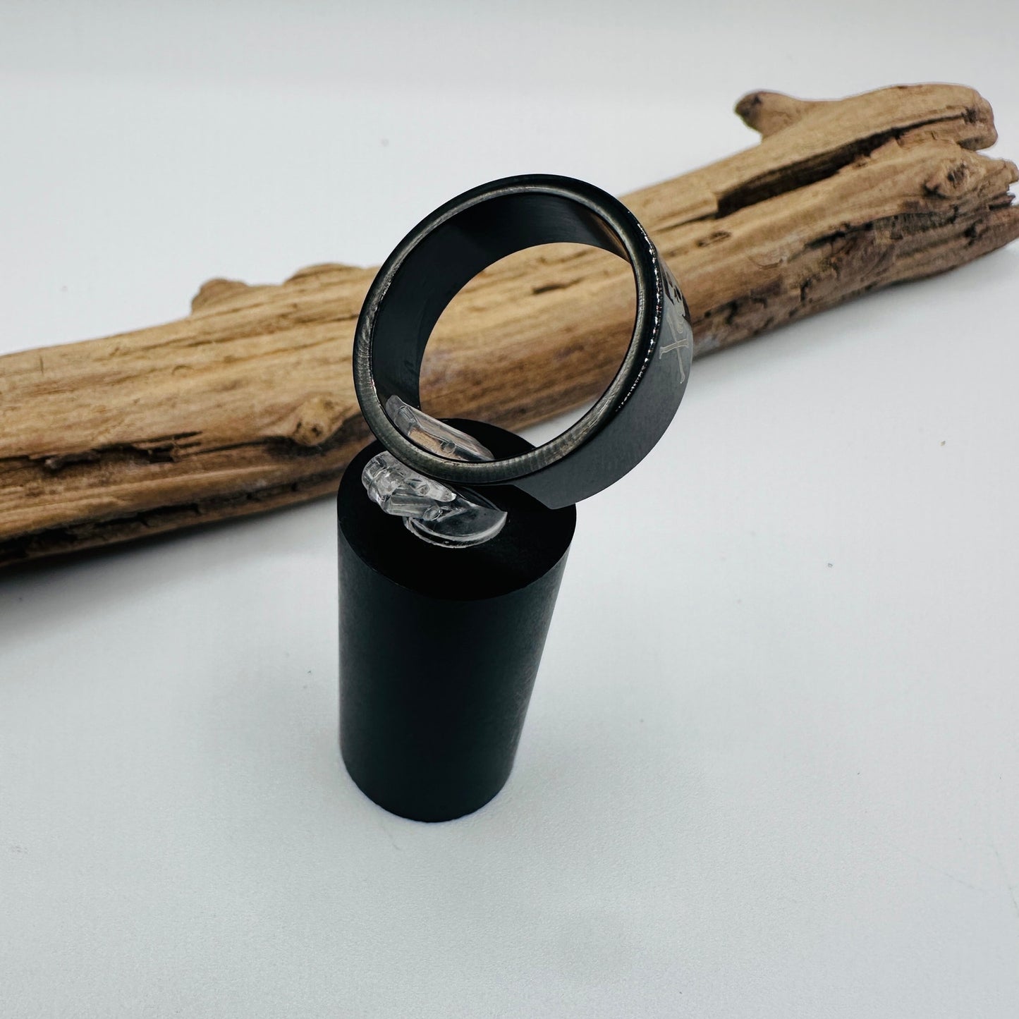 Two-Tone IP Black Stainless Steel Skull Ring