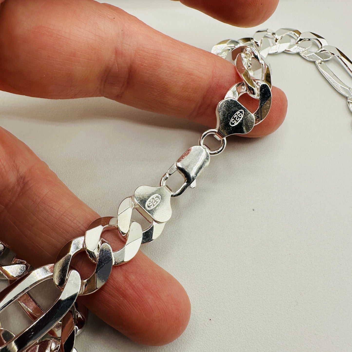 Flat Figaro Sterling Silver Chain