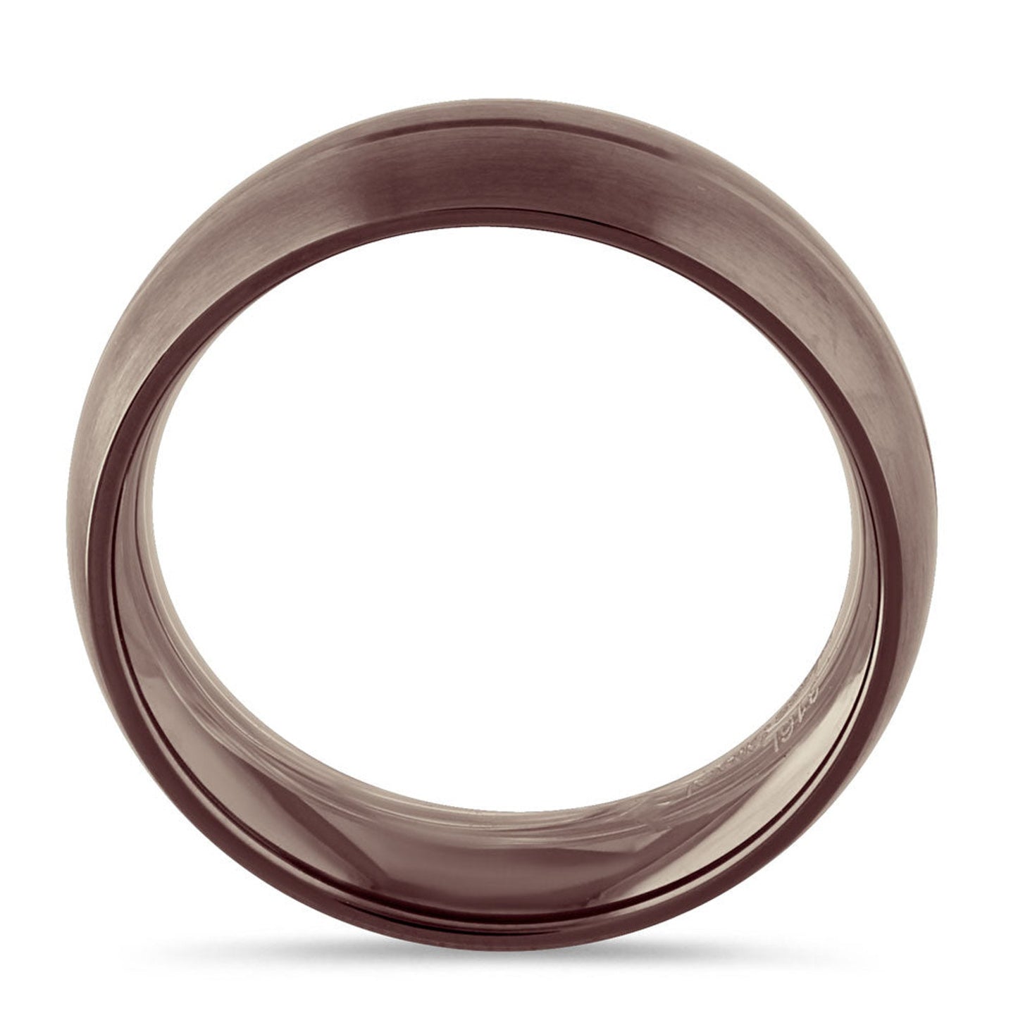 Stainless Steel Brown Plated Groove Band Ring Size 9