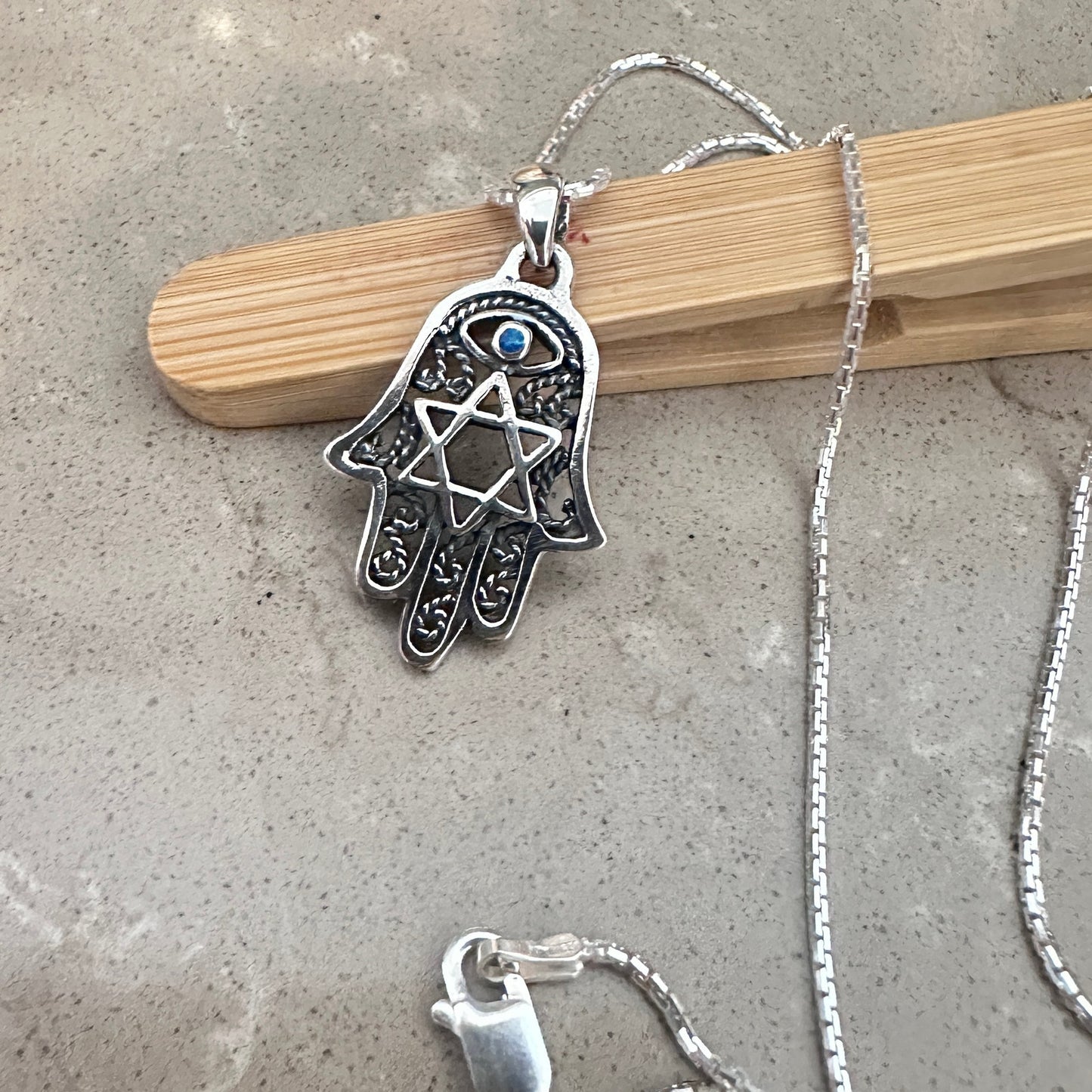 Hamsa ,Star of David , Evil Eye & Turquoise Necklace