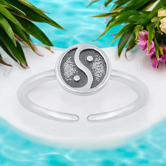 Yin Yang Sterling Silver Toe Ring