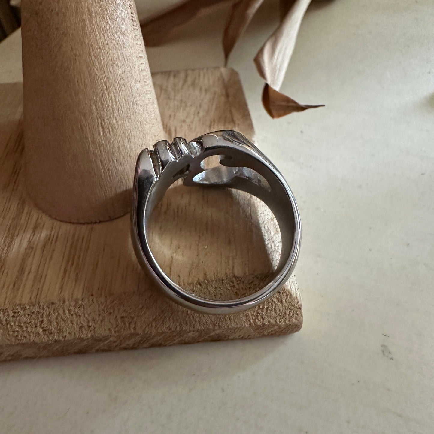 Om Stainless Steel High Polished Ring Unisex