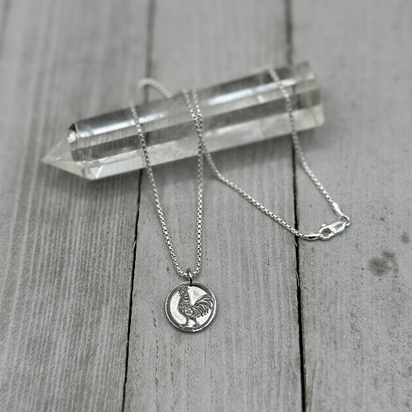 Sterling Silver Chinese Zodiac Rooster Necklace