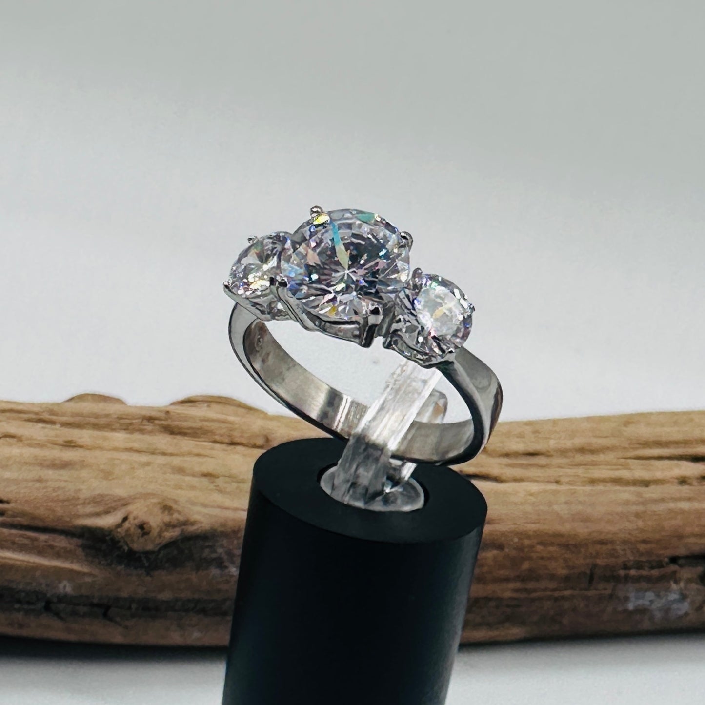 High polished Stainless Steel CZ Ring