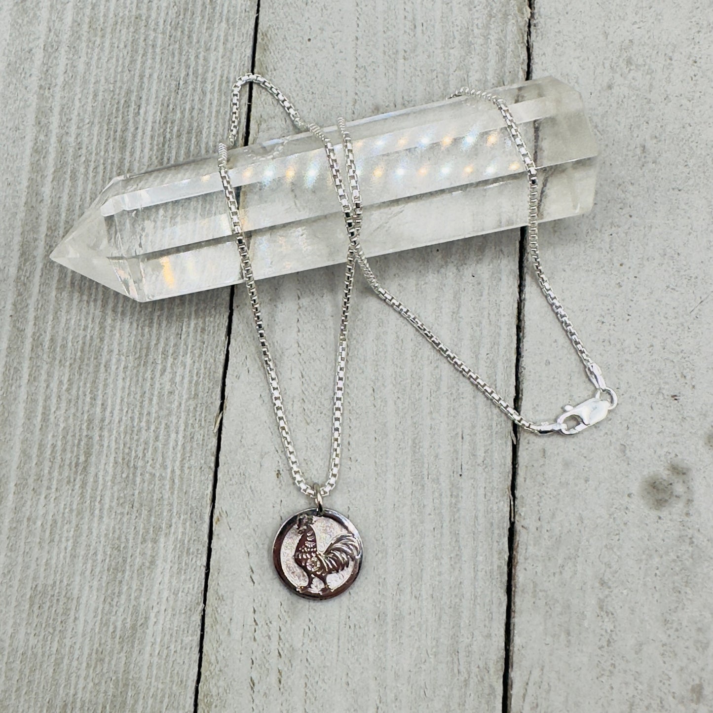 Sterling Silver Chinese Zodiac Rooster Necklace