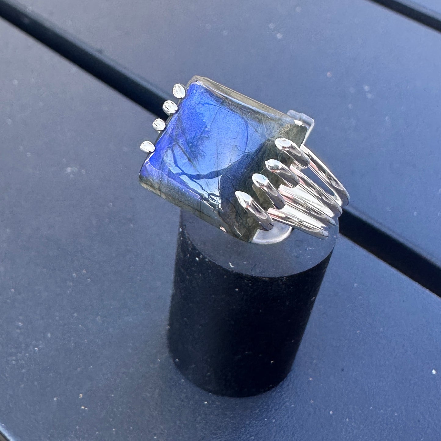 Labradorite Madagascar Sterling Silver Ring Size 8