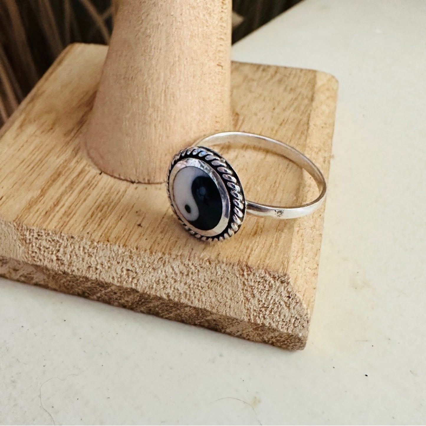 Yin And Yang Sterling Silver Ring, Boho Ring, Yoga Ring