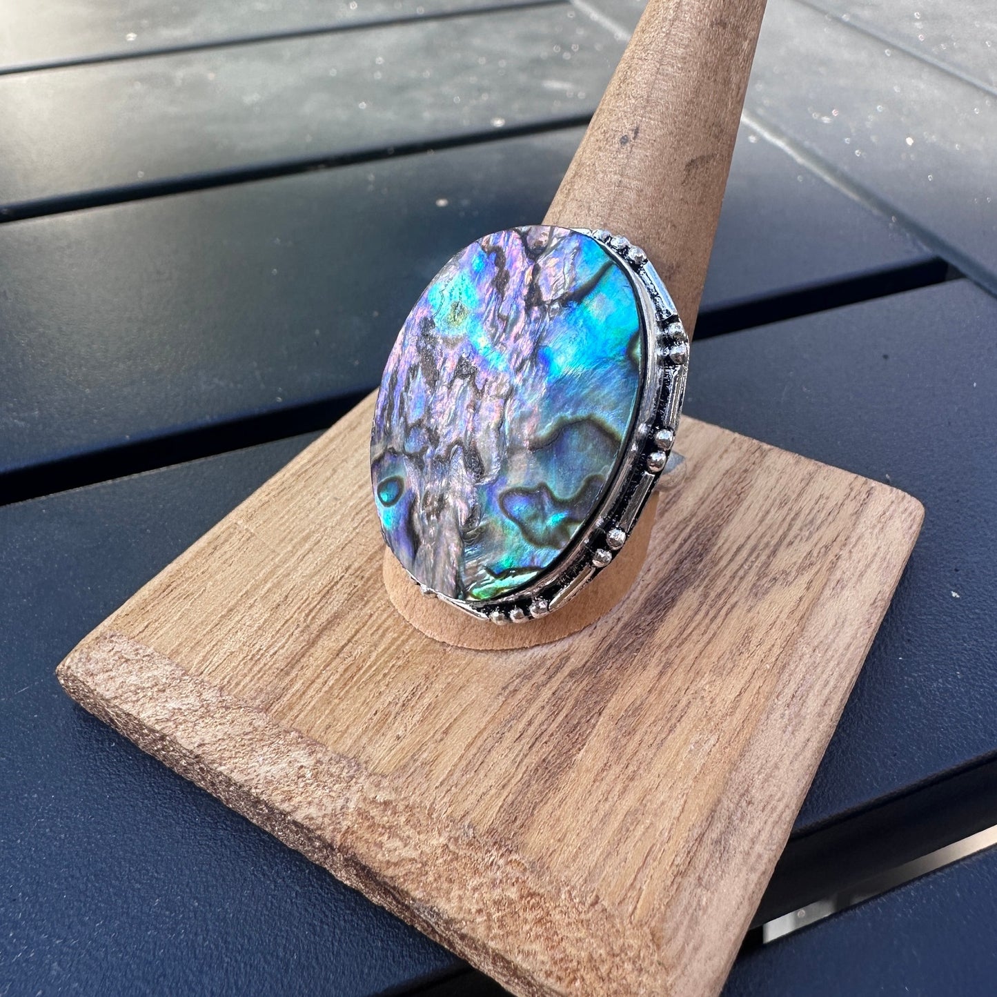 Abalone Sterling Silver Plated Ring