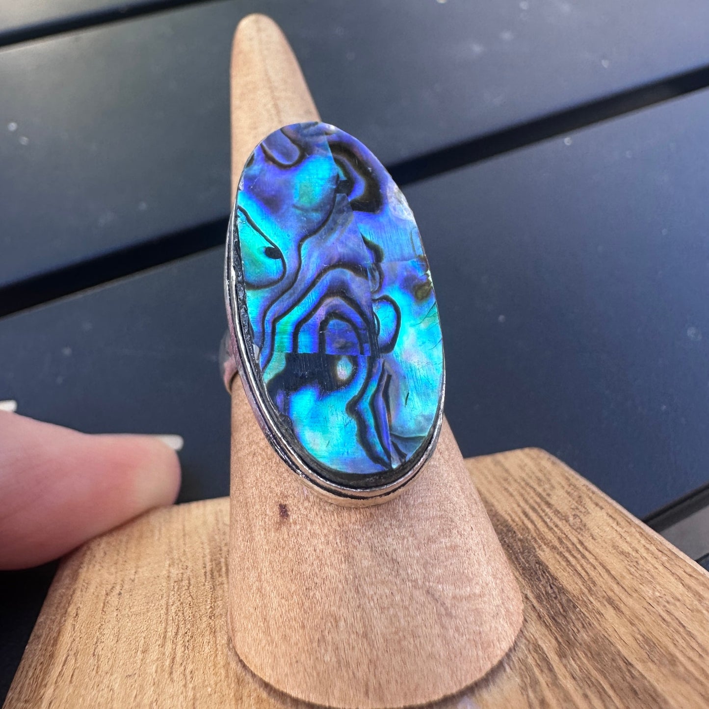 925 Sterling Plated Abalone Ring