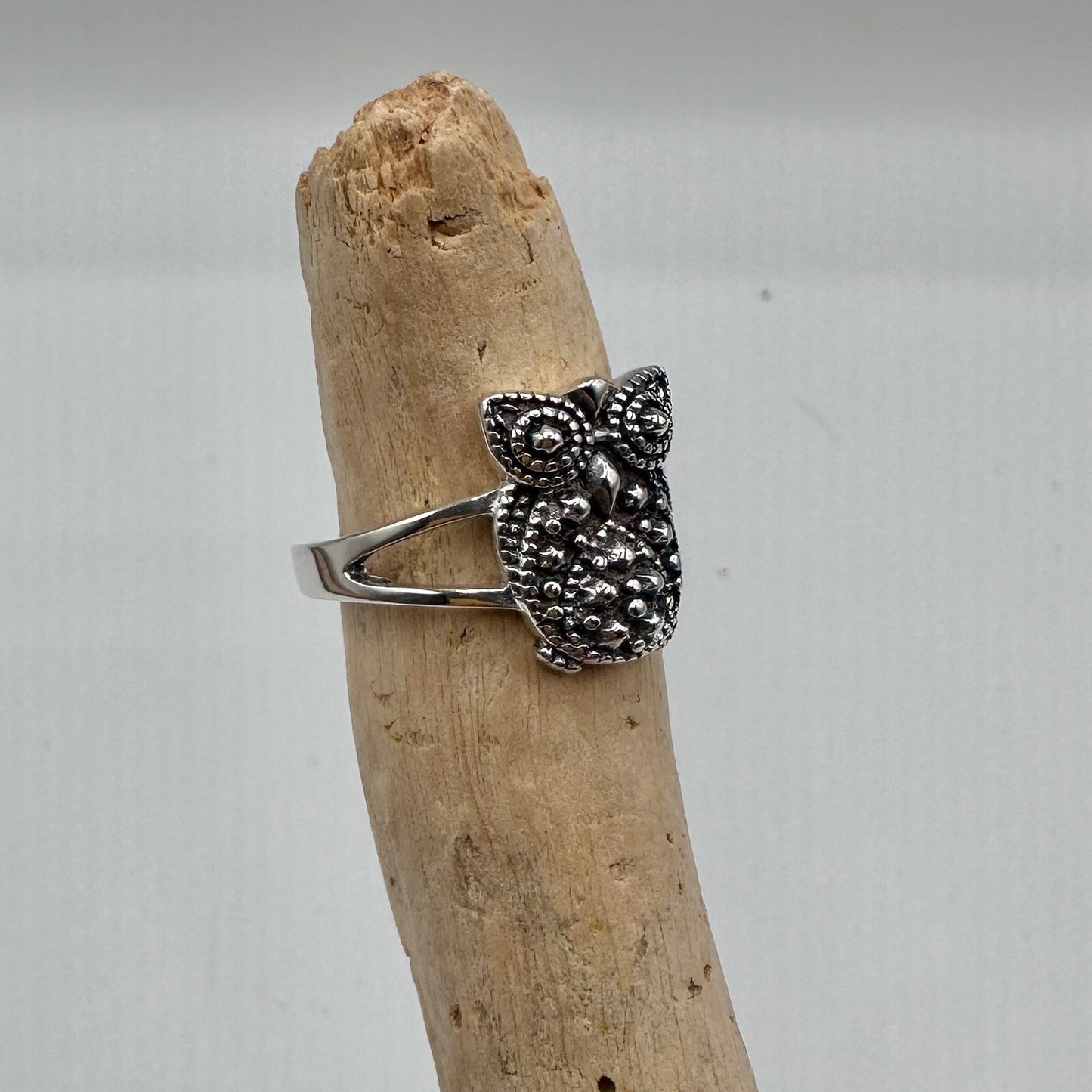 Owl Sterling Silver Ring