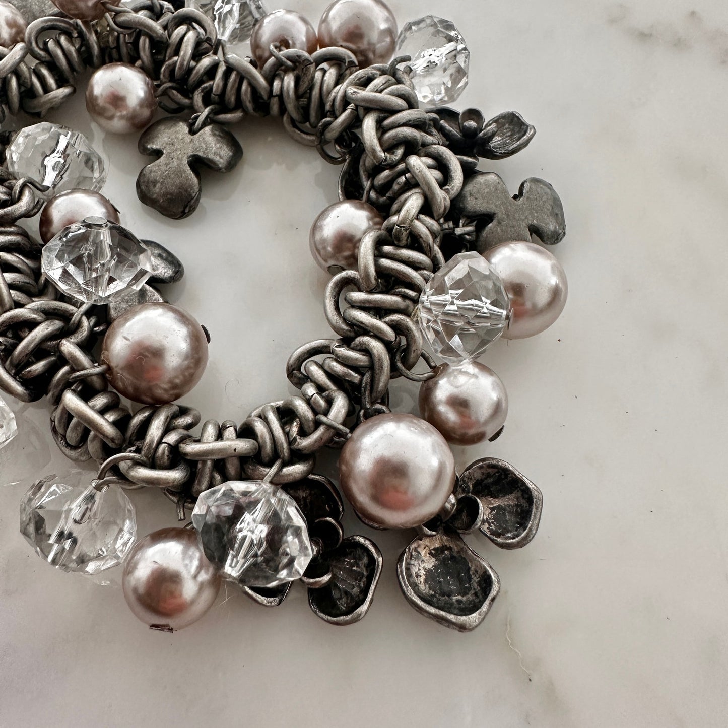 Chico’s Charm Bracelet – Mixed Metal with Beads & Crystals