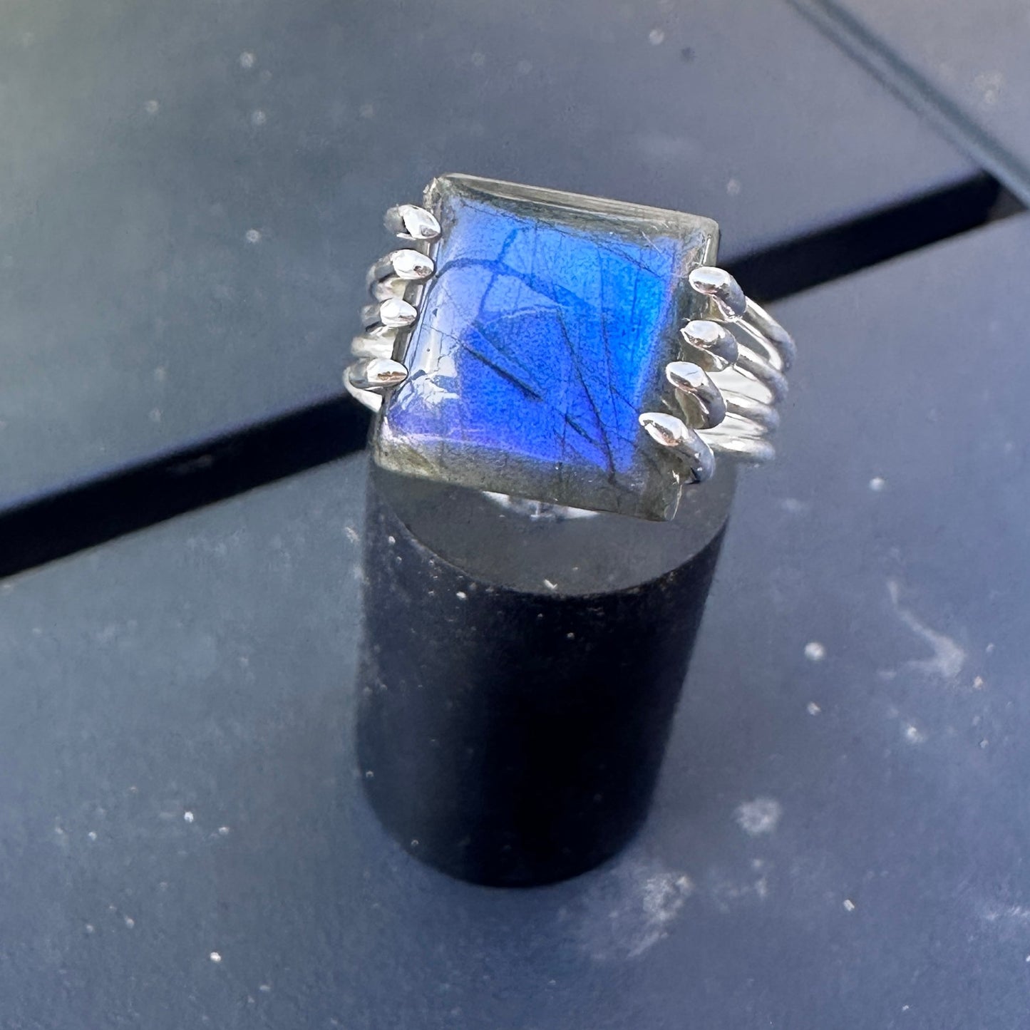 Labradorite Madagascar Sterling Silver Ring Size 8