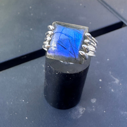 Labradorite Madagascar Sterling Silver Ring Size 8