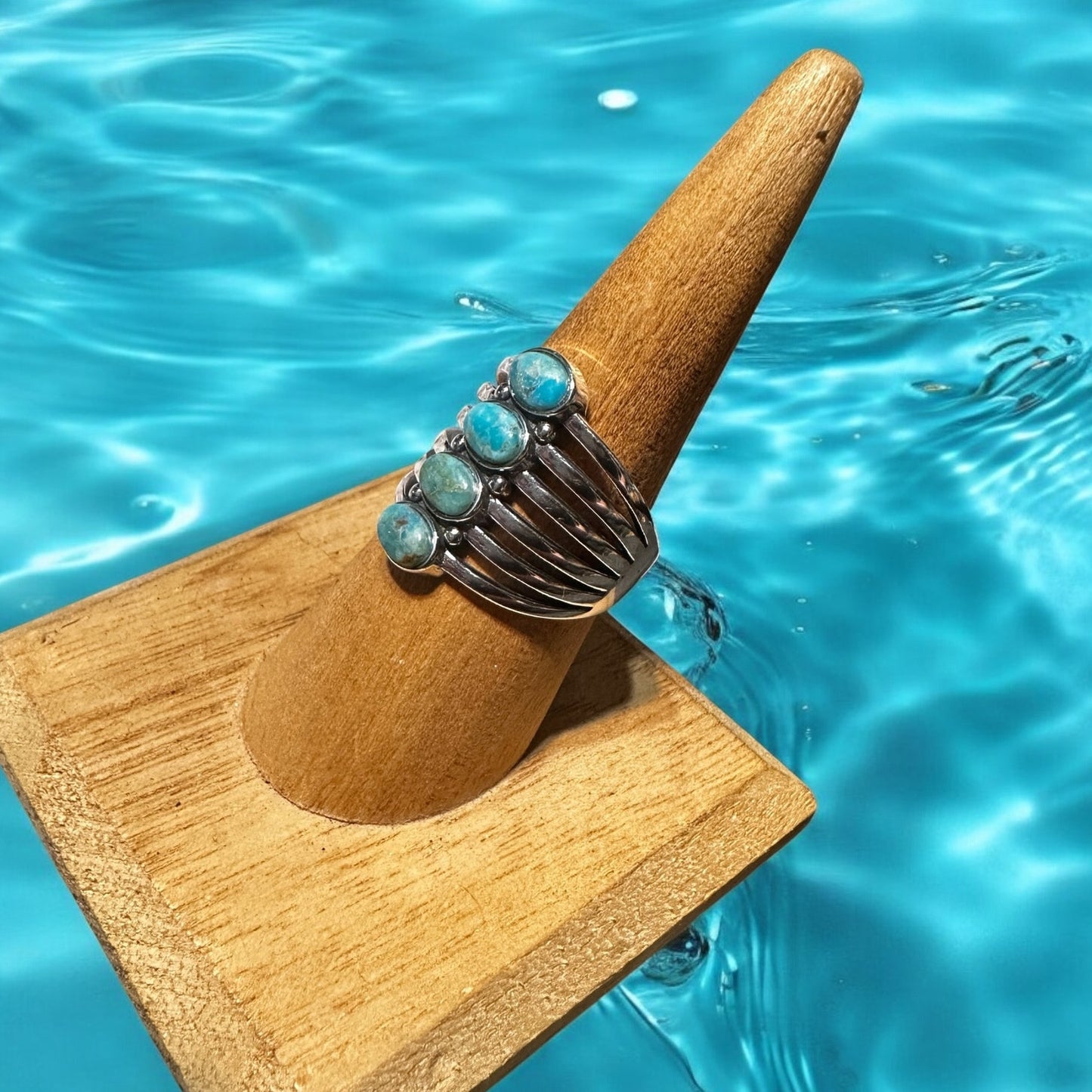 Sterling Silver Genuine Turquoise Ring, Boho Ring, Statement Ring, Silver Rings