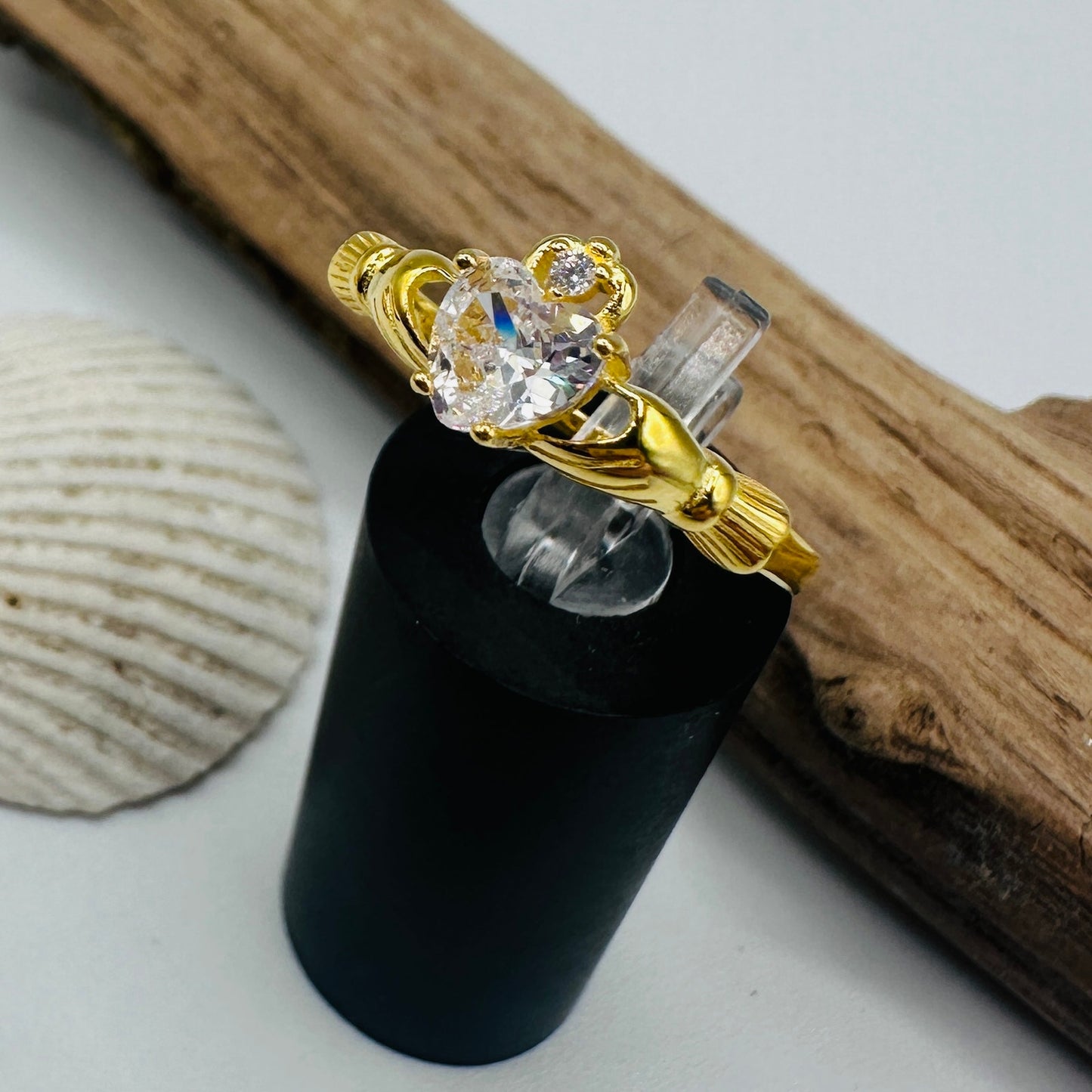 Gold Plated Sterling Silver Claddagh Ring, Irish Ring, Friendship Ring