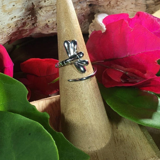 Dragonfly Sterling Silver Wrap Ring