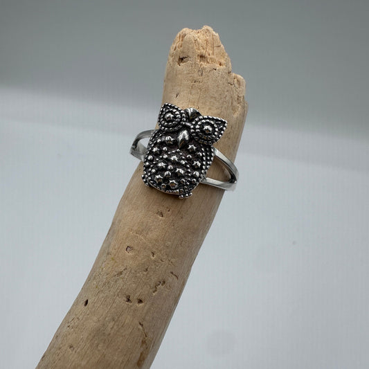 Owl Sterling Silver Ring
