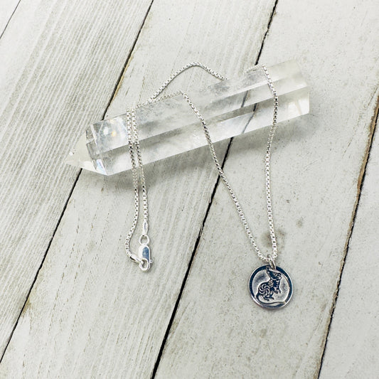 Chinese Zodiac Year of The Rat Pendant Necklace Sterling Silver