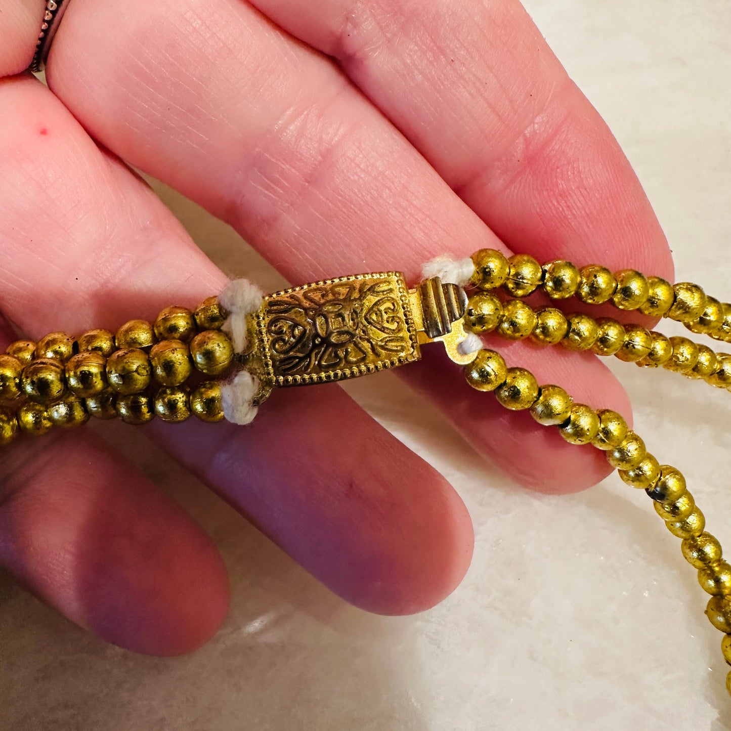 Egyptian Beaded Necklace Collar With Blue Scarabs, Cleopatra