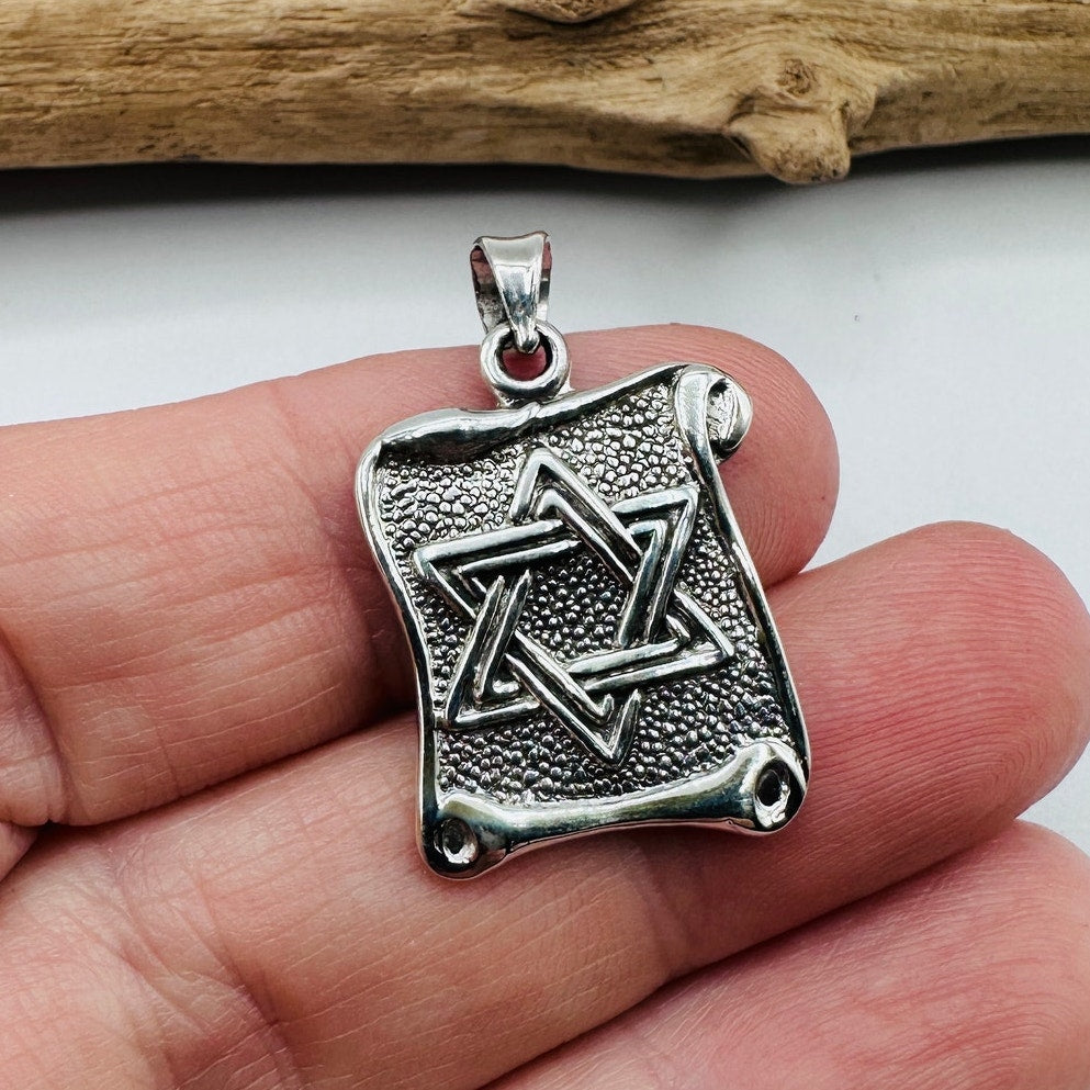 Sterling Silver Hebrew Star of David Pendant