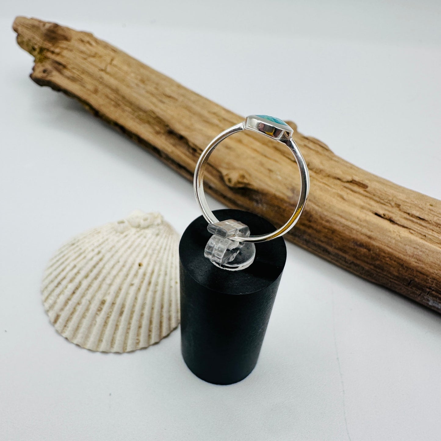 Sterling Silver Genuine Turquoise Ring, Boho Ring, Minimalist Ring