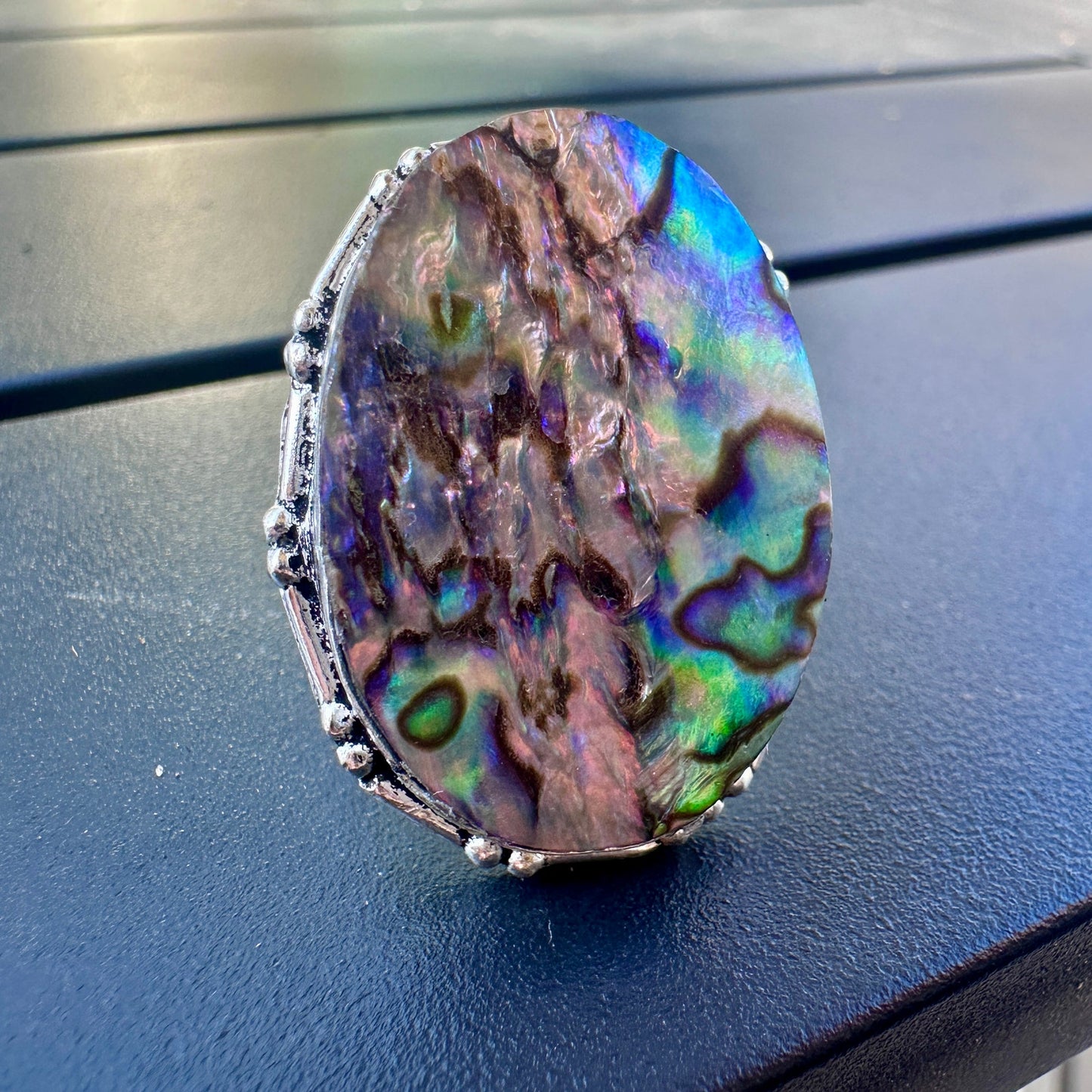 Abalone Sterling Silver Plated Ring