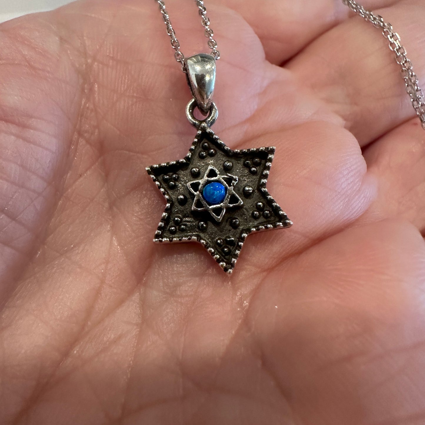 Star of David, Jewish Star Sterling Silver Necklace