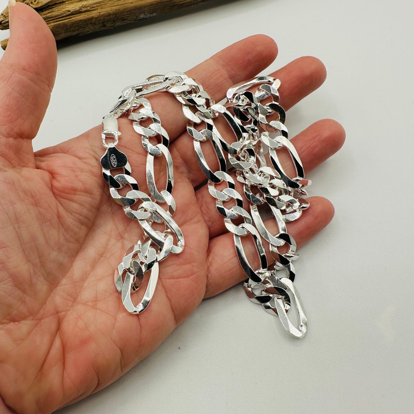 Flat Figaro Sterling Silver Chain