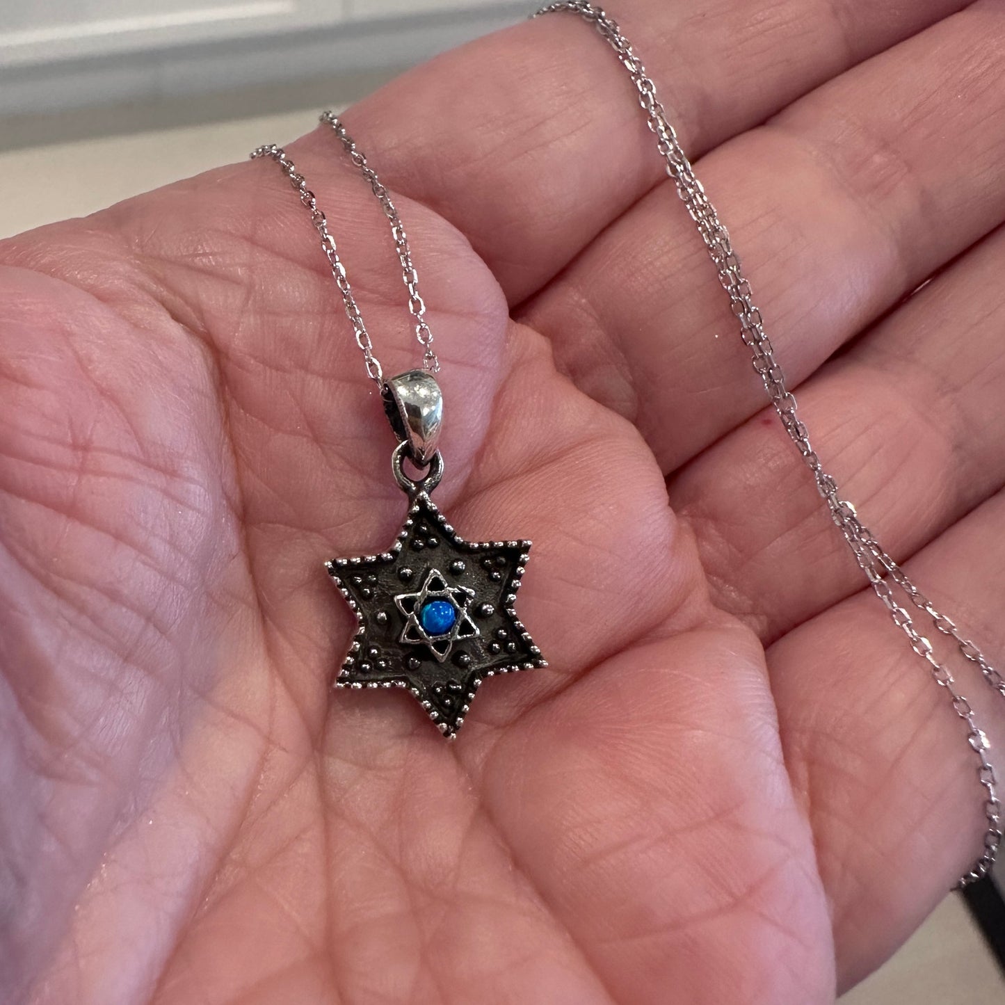 Star of David, Jewish Star Sterling Silver Necklace