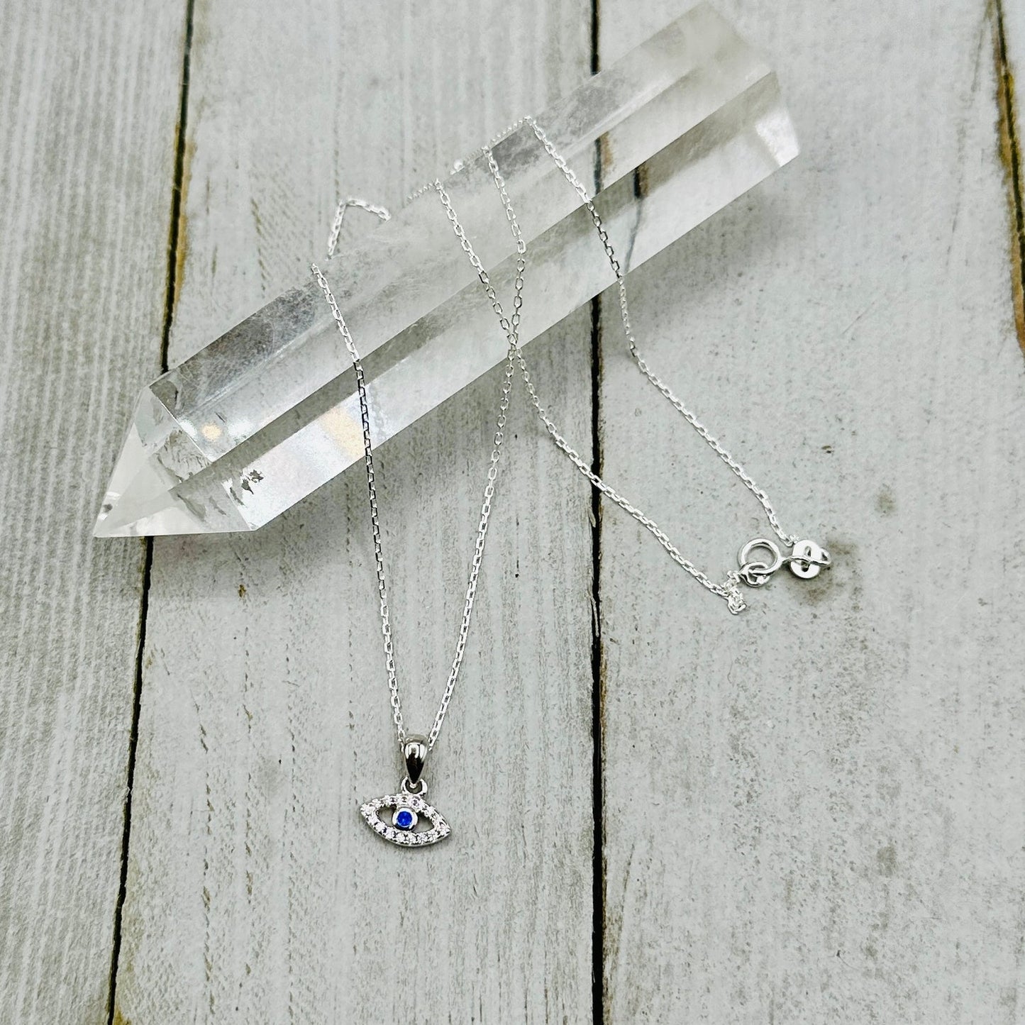 Evil Eye Minimalist Necklace, Dainty, Cz Necklace