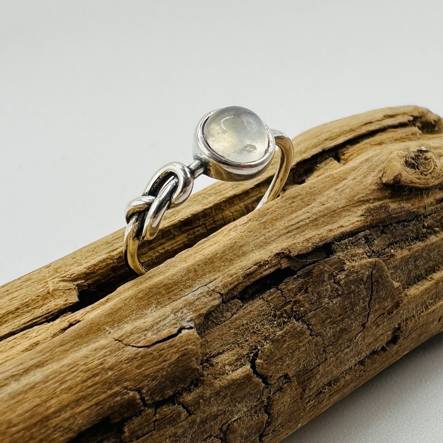 Moonstone Sterling Silver Love Knot Ring