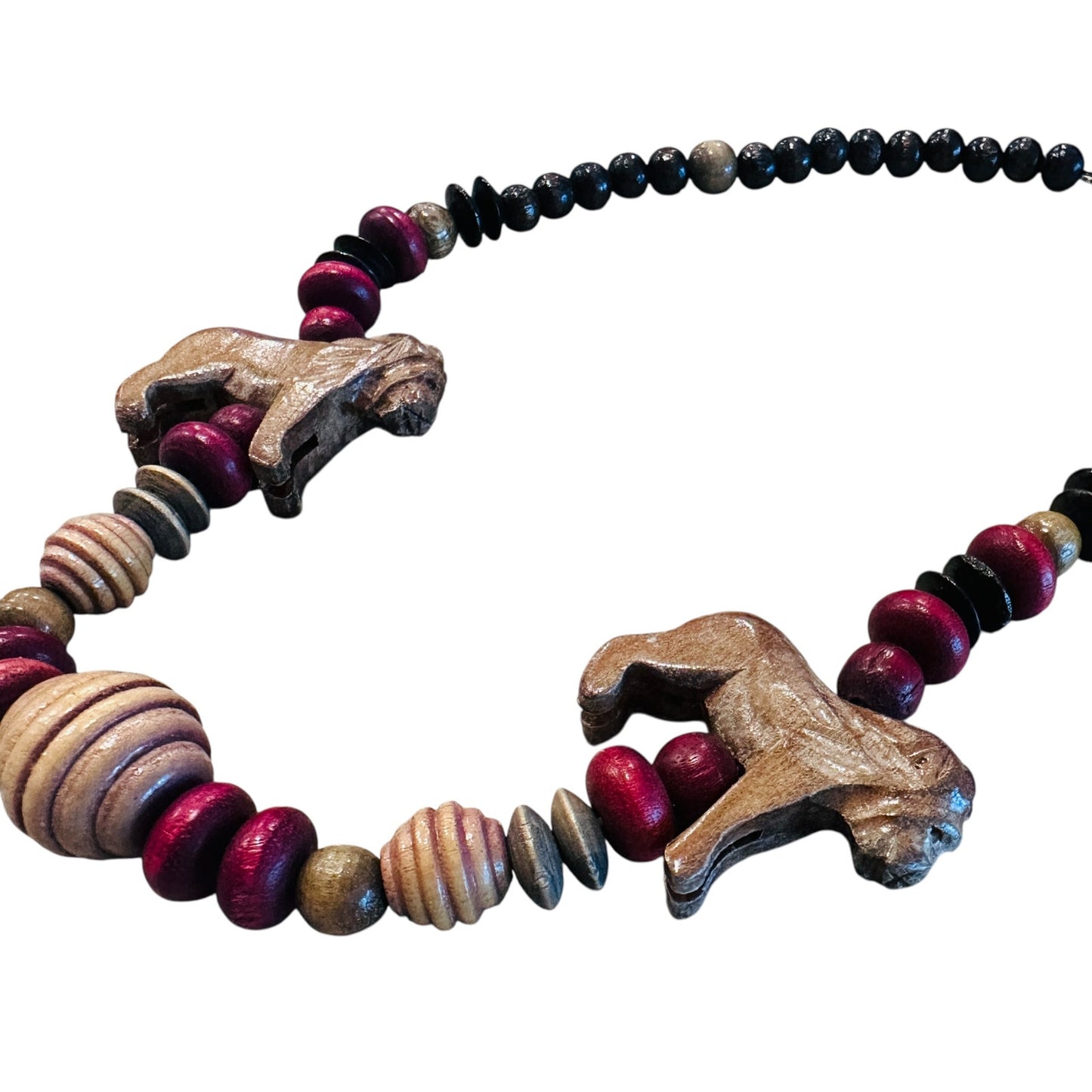 Vintage Carved Animal Statement Necklace