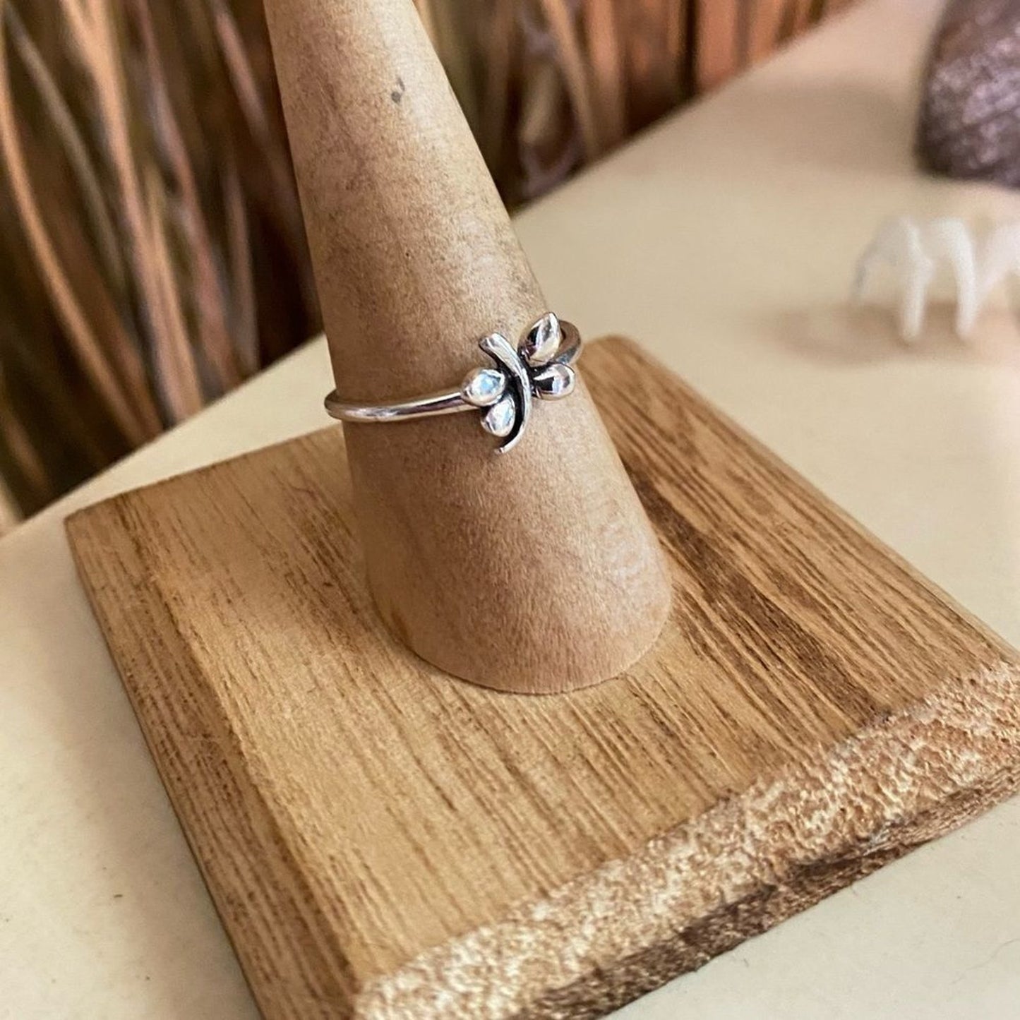 Dragonfly Sterling Silver Minimalist Ring 