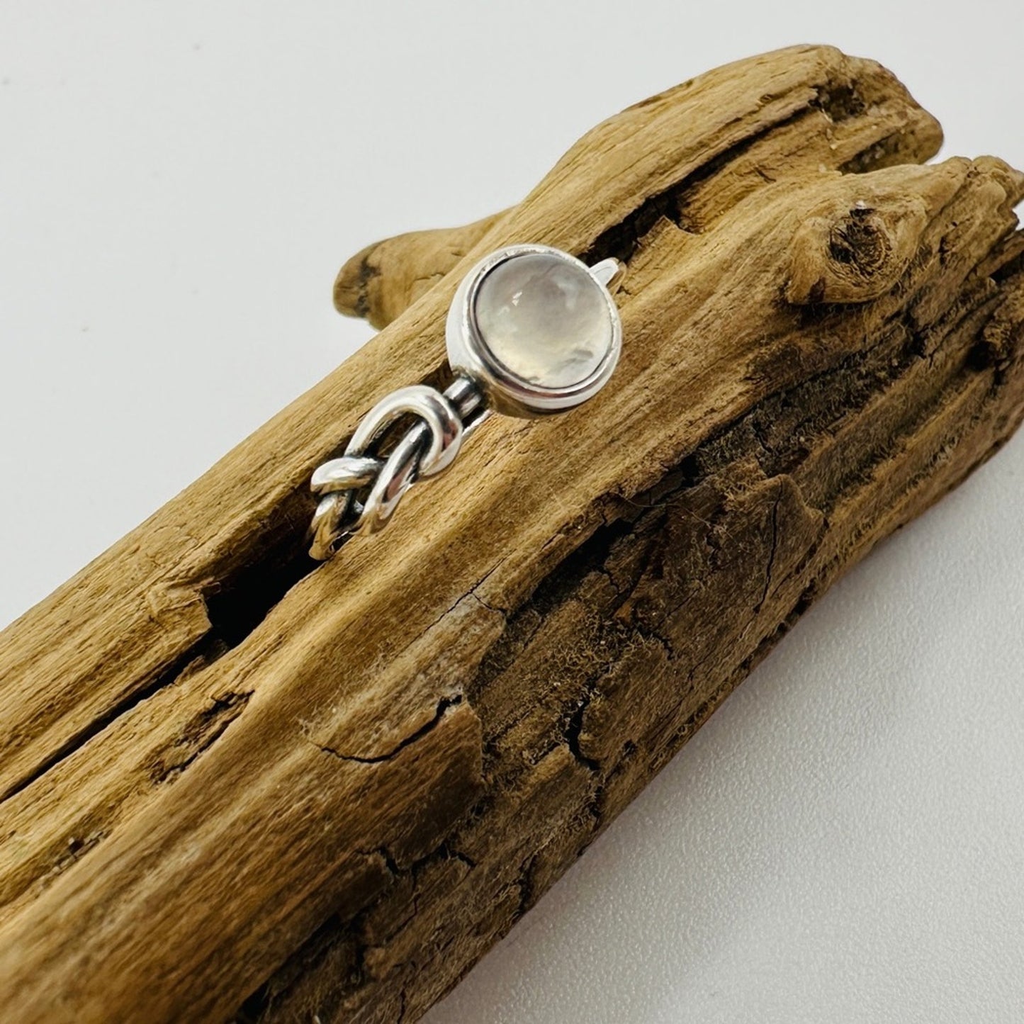 Moonstone Sterling Silver Love Knot Ring