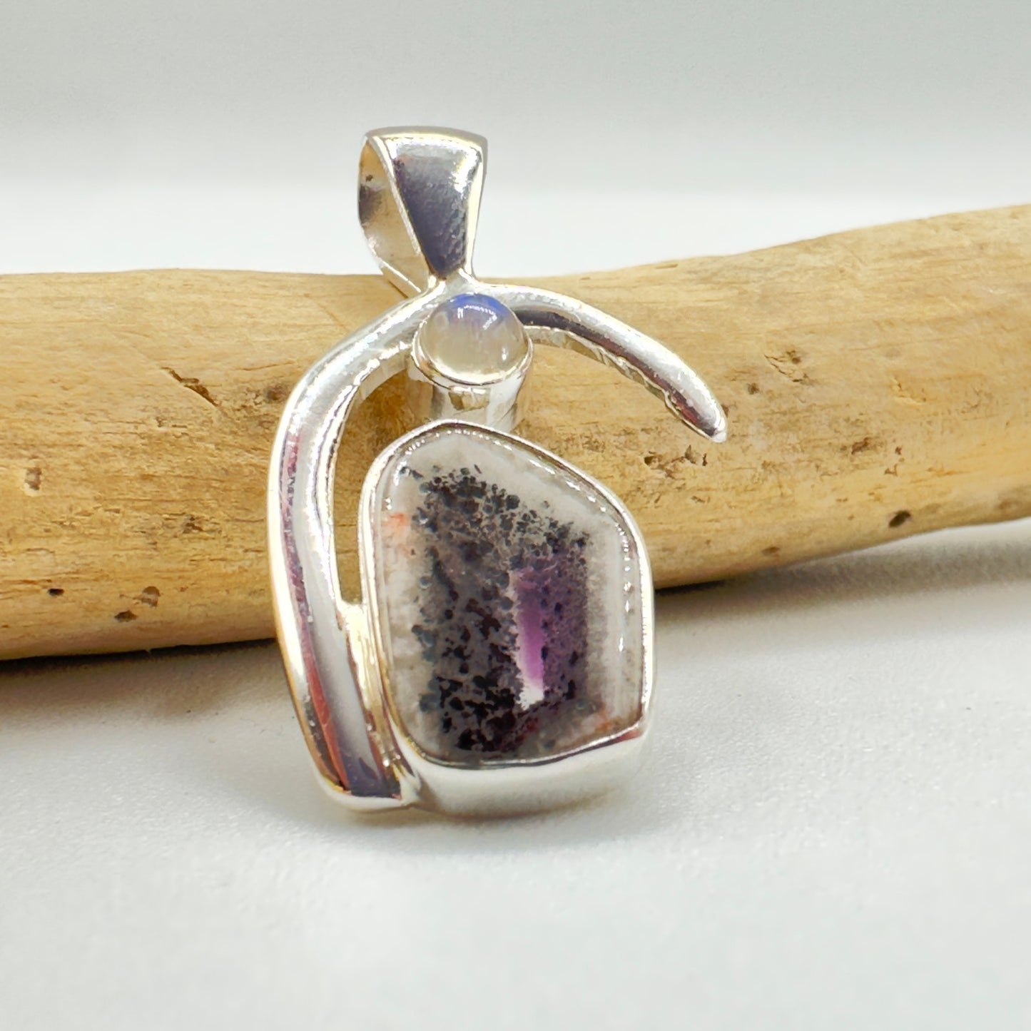 Super Amethyst & Moonstone Sterling Silver Pendant