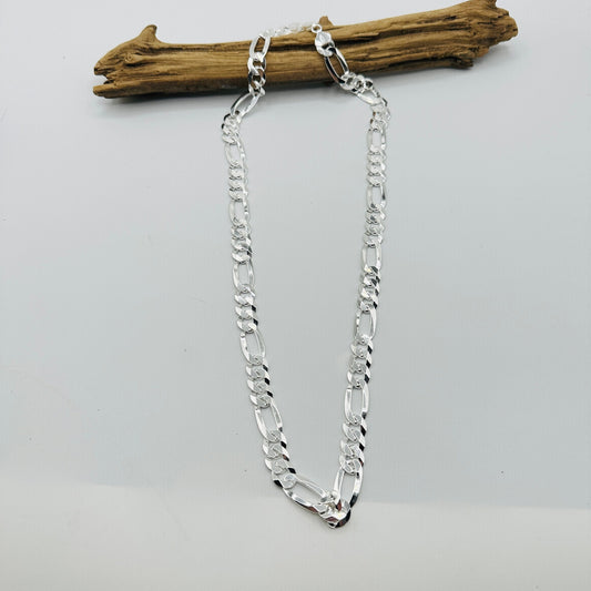 Flat Figaro Sterling Silver Chain