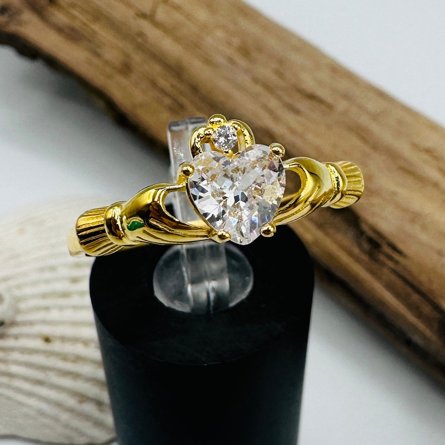 Gold Plated Sterling Silver Claddagh Ring, Irish Ring, Friendship Ring