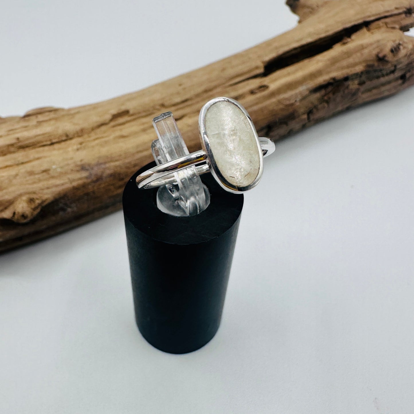 Moonstone Oval Minimalist Gemstone Ring