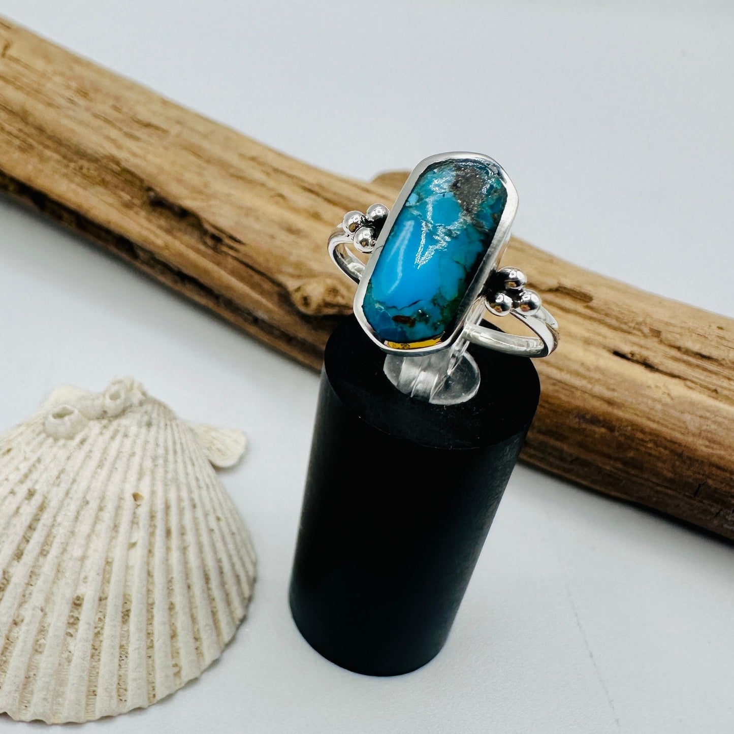 Sterling Silver Turquoise Statement Ring-Vintage Inspired Boho Jewelry