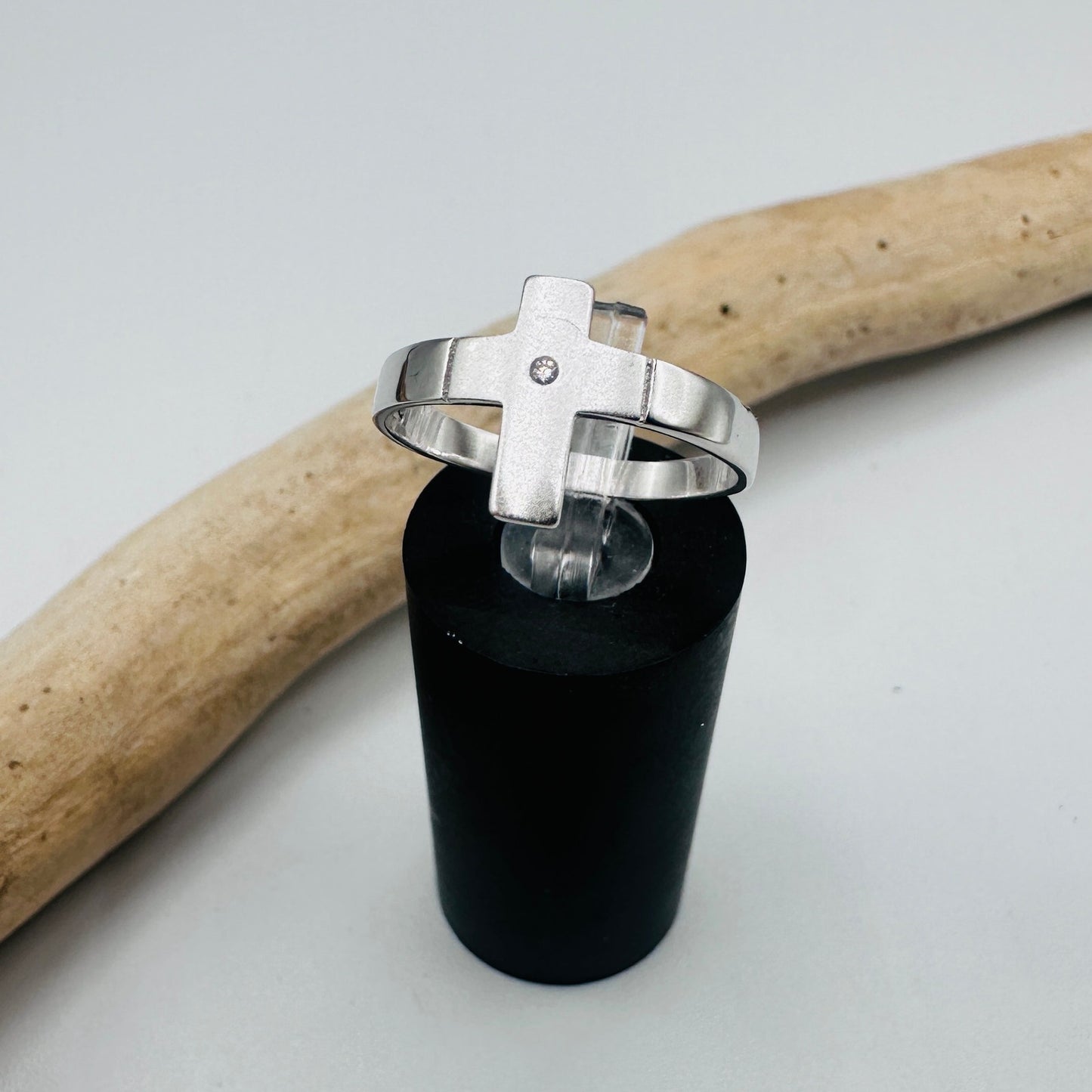 925 Sterling Silver Cross Ring, CZ Cross Ring