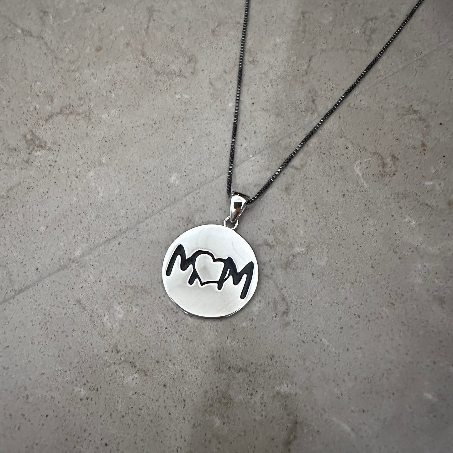 Sterling Silver "Im so glad you're my mom" Necklace-Rhodium Plated Chain