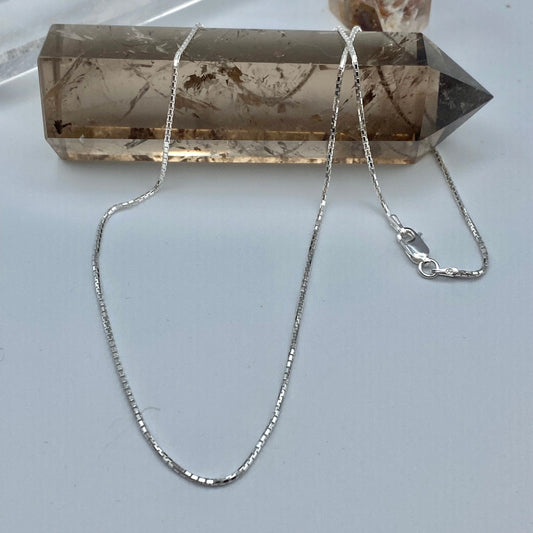 925 Sterling Silver 16" Diamond Cut Box Chain